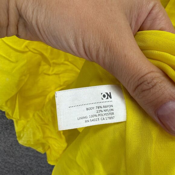 Old Navy Dress Women PM Petite Yellow Shift Short Sleeveless Lined Rayon Casual - Picture 4 of 7